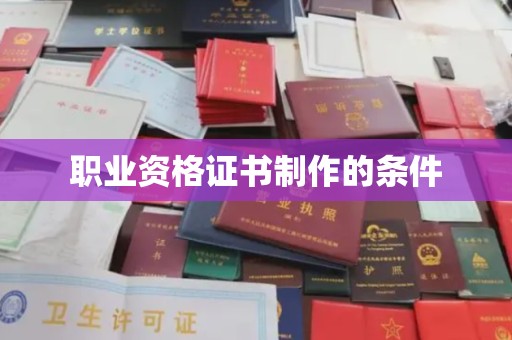 抚松职业资格证书制作的条件